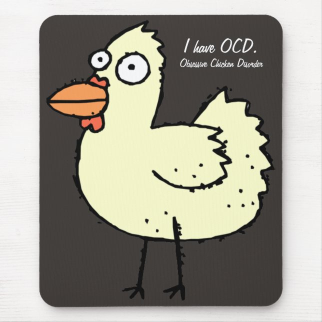 OCD besessene Huhn-Störung Mousepad (Vorne)