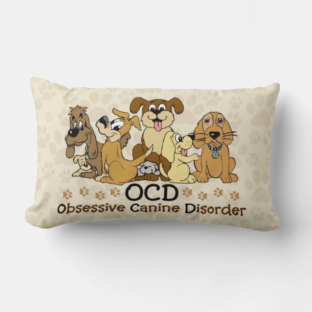 OCD besessene Hunde- Störung Lendenkissen (Vorderseite)