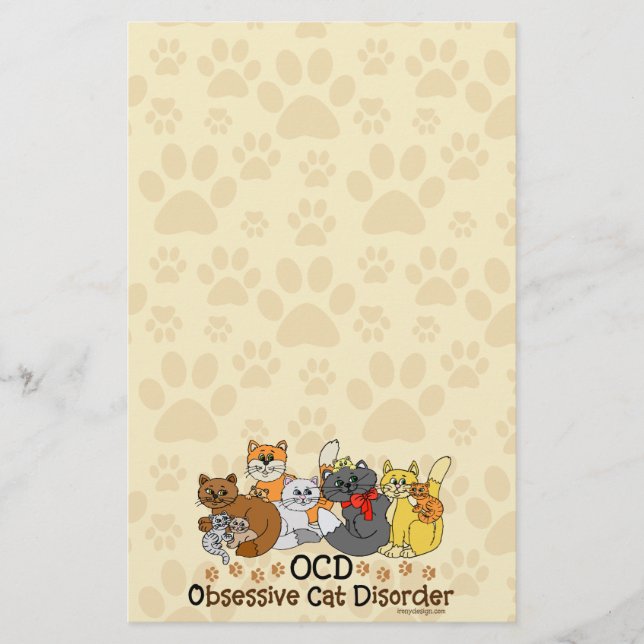 OCD besessene Katzen-Störung Briefpapier (Vorderseite)