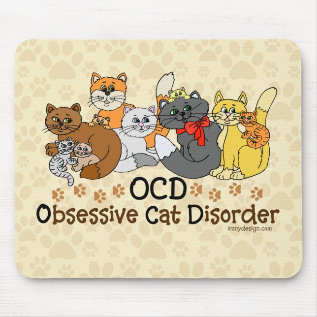 OCD besessene Katzen-Störung Mousepad (Vorne)