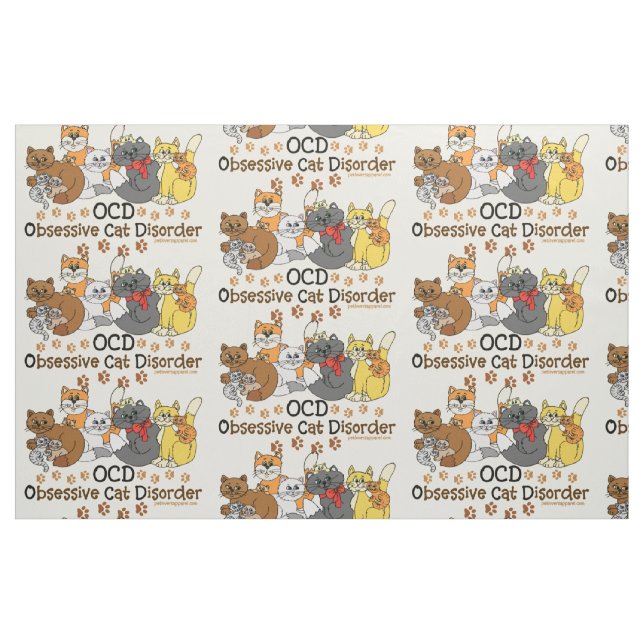 OCD besessene Katzen-Störung Stoff (Fat Quarter (45,7 x 55,9 cm))