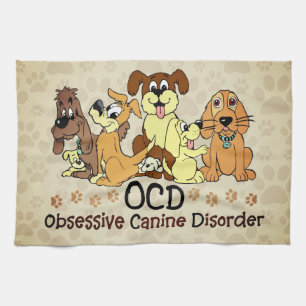 OCD Obsessive Canin-Störung braun Geschirrtuch