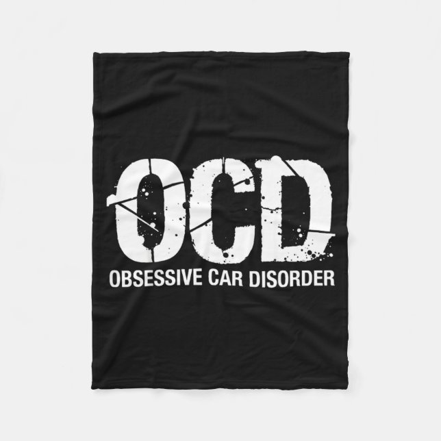 Ocd Obsessive Car Disorder Funny Lover Garage Guy  Fleecedecke (Vorderseite)