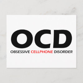 OCD - Obsessive Mobiltelefonkrankheit Postkarte