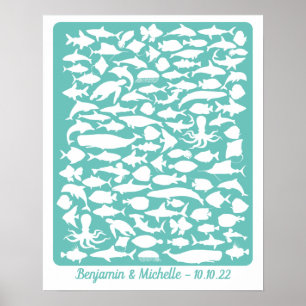 Ocean - 100 Signature Guest Book Alternative Poster