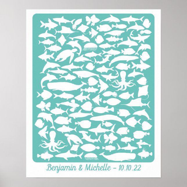 Ocean - 100 Signature Guest Book Alternative Poster (Vorne)