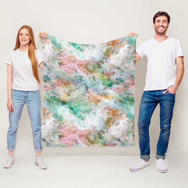 Ocean Abstract Watercolor Grunge Pattern  Fleecedecke (Beispiel)