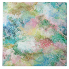 Ocean Abstract Watercolor Grunge Pattern  Fliese