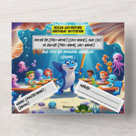 Ocean Adventure Classroom Geburtstag - Flachbildsc All In One Einladung