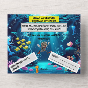 Ocean Adventure Geburtstag – Flache Karte
