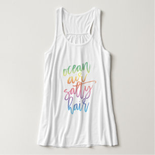 Ocean Air Salty Hair   Pastell-Rainbow-Script Tank Top