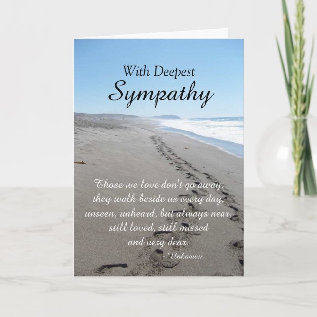 Ocean and Footprints Sympathy Card Karte (Vorderseite)