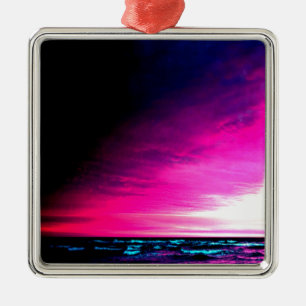Ocean and Sunset Colorful and Peaceful Ornament Aus Metall