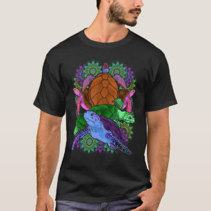 Ocean Animal Colorful Mandala Polynesisch Hawaiisc T-Shirt