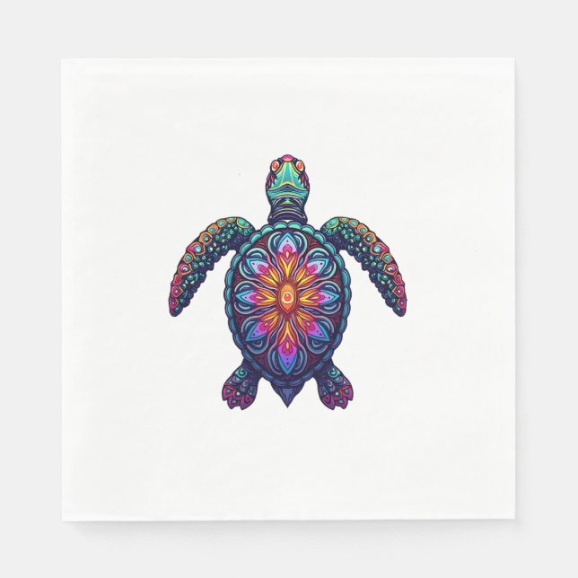 Ocean Animal Gefärbte Krawatte Tribal Sea Animal M Serviette (Vorderseite)