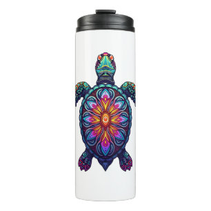Ocean Animal Gefärbte Krawatte Tribal Sea Animal M Thermosbecher