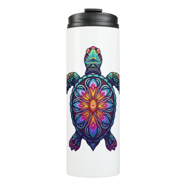 Ocean Animal Gefärbte Krawatte Tribal Sea Animal M Thermosbecher (Vorderseite)