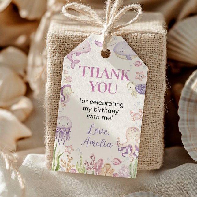 Ocean Animal Girl Under Sea Birthday Danke Geschenkanhänger (Von Creator hochgeladen)