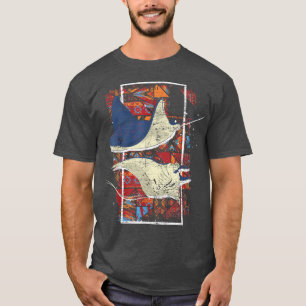 Ocean Animal Manta Ray Lover Hawaiian Tribal Manta T-Shirt