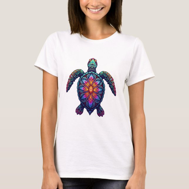 Ocean Animal Tie Dye Tribal Sea Animal Maori Turtl T-Shirt (Vorderseite)