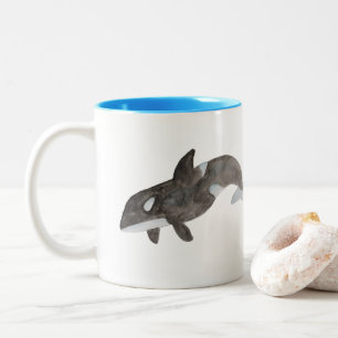 Ocean Animal Watercolor Killer Whale Orca Zweifarbige Tasse