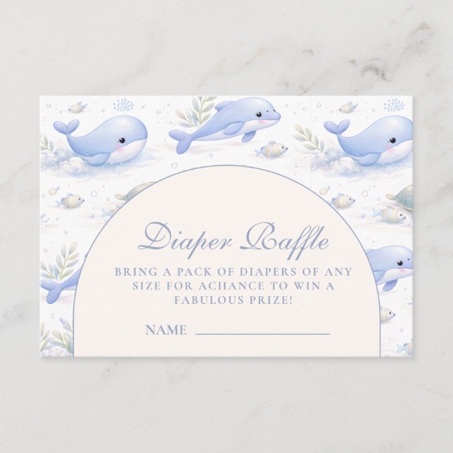 Ocean Animals Arch Elegant Diapper Raffle Begleitkarte (Vorderseite)