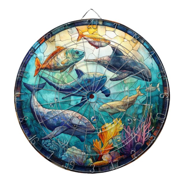 Ocean Animals Art Dartboard Dartscheibe (vorne)