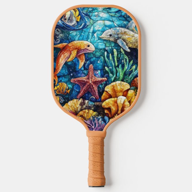 Ocean Animals Art Pickleball Paddle (Vorderseite)