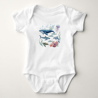 Ocean Animals Baby, Summer Sea Life Baby Strampler