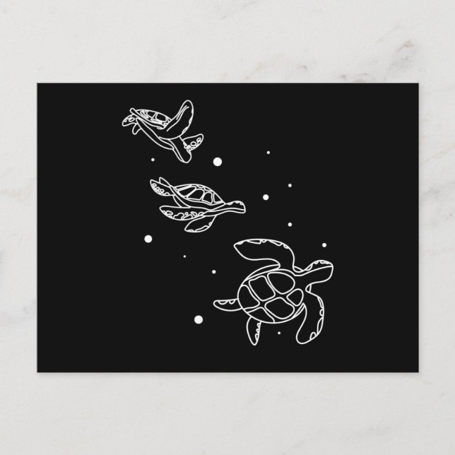 Ocean Animals Cute Swimming Turtles Postkarte (Vorderseite)