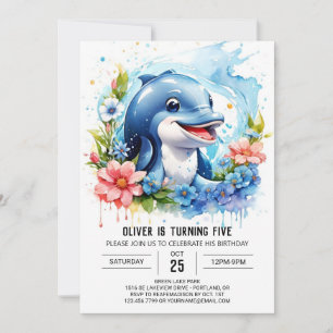 Ocean Animals Fantasy Dolphin Geburtstag Einladung