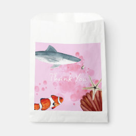 Ocean Animals Party Hai Fisch Pink Vielen Dank Geschenktütchen