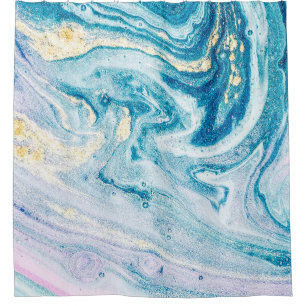 Ocean Art: Marble Agate Wirbel. Duschvorhang