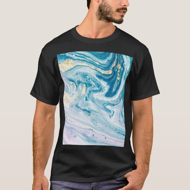 Ocean Art: Marble Agate Wirbel. T-Shirt (Vorderseite)