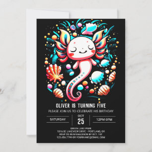 Ocean Axolotl Digital Geburtstag Einladung