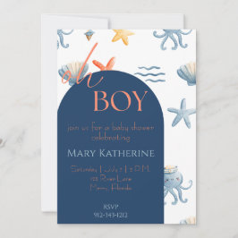 Ocean Baby Boy Showeinladung Einladung