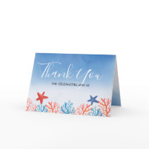 Ocean Baby Dusche Wasserfarbe Starfish Vielen Dank