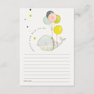 Ocean Balloon Whale Ratschläge für Mama Baby Dusch Begleitkarte