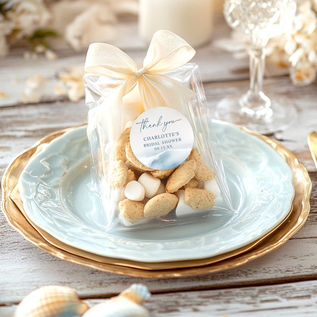 Ocean Beach Brautparty Runder Aufkleber (Von Creator hochgeladen)