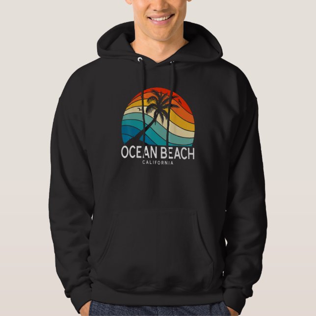 Ocean Beach California Tropical Beach Palm Tree So Hoodie (Vorderseite)