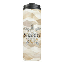 Ocean Beach Coast Sea Turtle Sand Thermosbecher