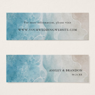 Ocean Beach Coastal Blue Wedding Website Cards
