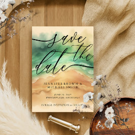 Ocean Beach Custom Signature Green Sun Save The Date