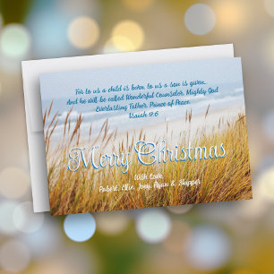 Ocean Beach Dunes Frohe Weihnachten Christliche Ka Einladung