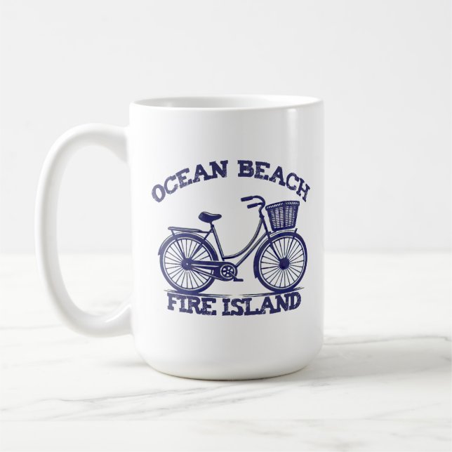 OCEAN BEACH Fire Island Fahrrad Sommer Long Island Kaffeetasse (Links)