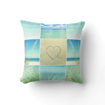 Ocean Beach Foto Collage Pillow