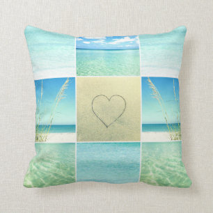 Ocean Beach Foto Collage Pillow Kissen