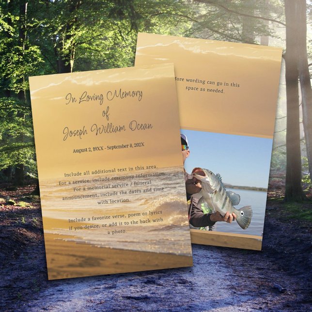 Ocean Beach Foto Gedenkkarte Beerdigung Service Ca Einladung (Von Creator hochgeladen)