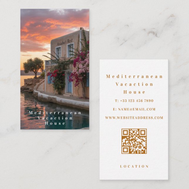 Ocean Beach Guest House Business Card Visitenkarte (Vorne/Hinten)