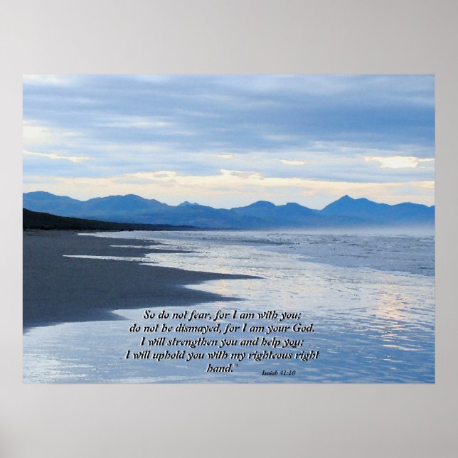 Ocean Beach Isaiah 41:10 Print Poster (Vorne)
